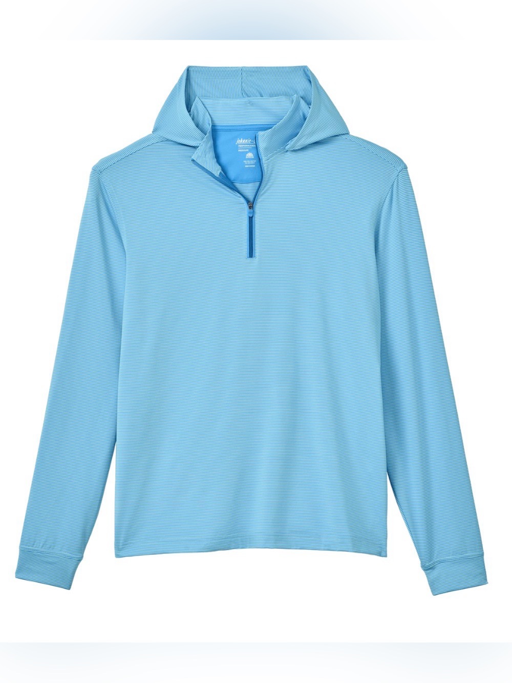Johnnie-O Hybrid Hoodie Performance Mens XL Blue Striped Quarter Zip NWT